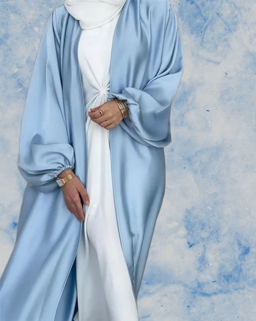 Luxury Satin Front Open Abaya